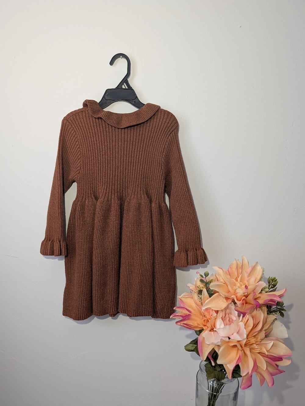 Brown Knit Toddler Fall Dress - Size 2-3 Yrs - SheIn